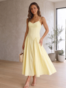 Zara | Lemon Babydoll Spaghetti Strap Corset Midi Dress