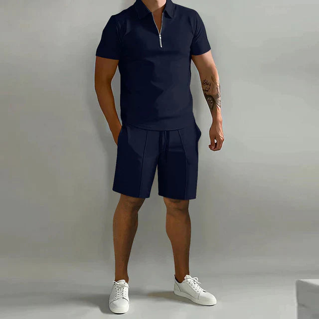 Lucan | 2-Piece Set Zip Polo Shorts Smart Casual Summer Co-Ord