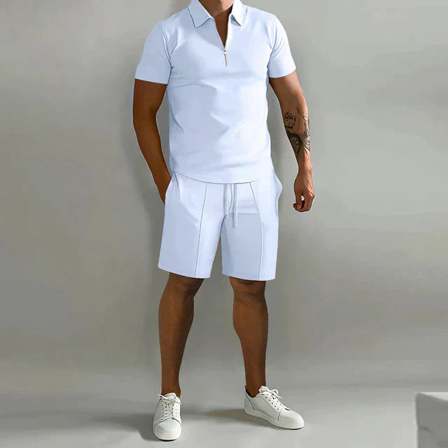 Lucan | 2-Piece Set Zip Polo Shorts Smart Casual Summer Co-Ord
