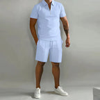 Lucan | 2-Piece Set Zip Polo Shorts Smart Casual Summer Co-Ord