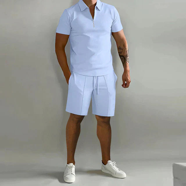Lucan | 2-Piece Set Zip Polo Shorts Smart Casual Summer Co-Ord