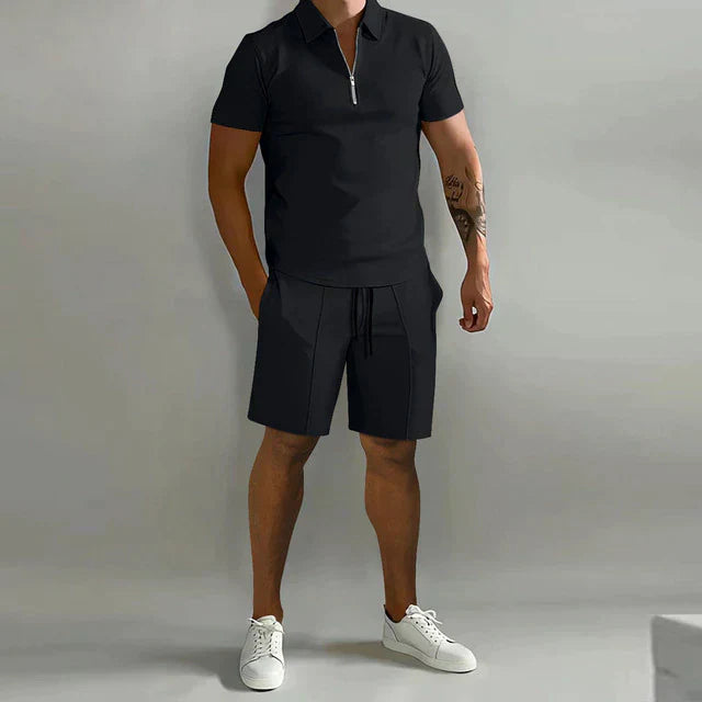 Lucan | 2-Piece Set Zip Polo Shorts Smart Casual Summer Co-Ord