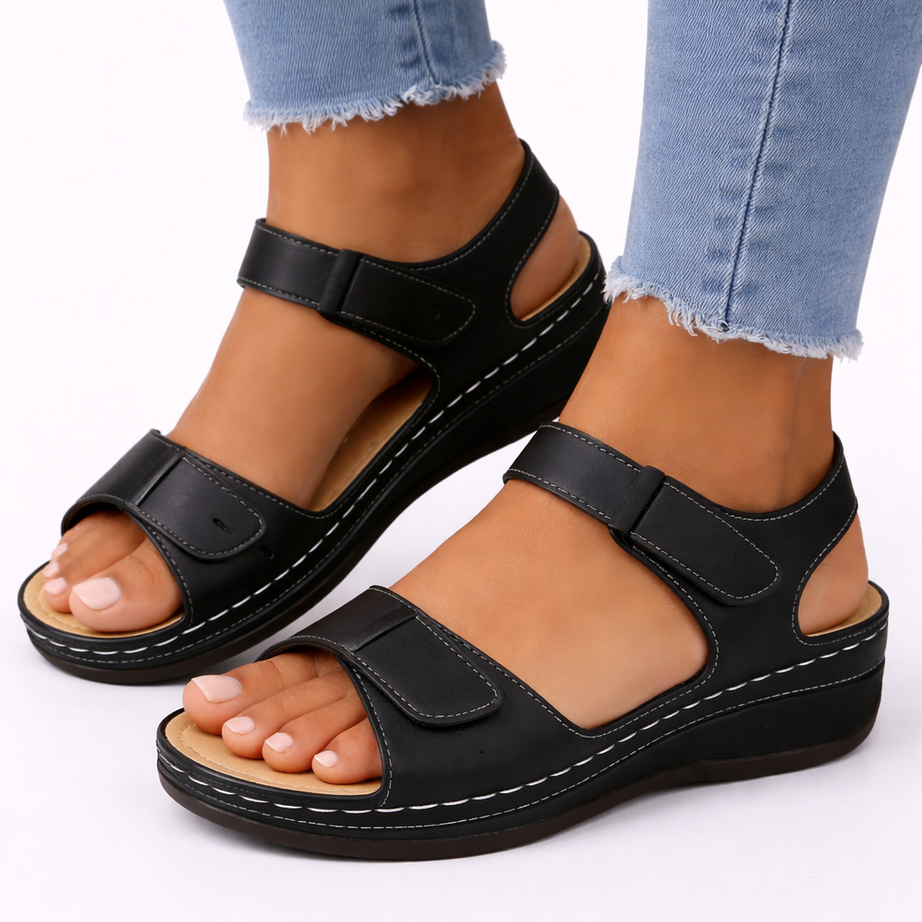 Fleur | Comfortable Wedge Heels For Wide Feet Summer Sandals