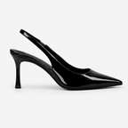 Octavia | Black Low Closed Toe Heels For Work & Evening