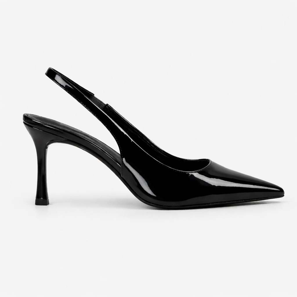 Octavia | Black Low Closed Toe Heels For Work & Evening