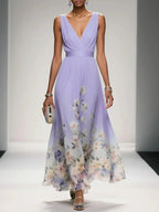 Celestine | Drop Waist Floral Maxi Wedding Guest Dress