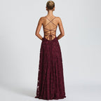 Liliana | Spaghetti Strap Floral Evening Dress
