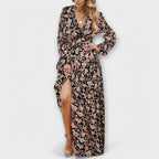 Seraphina | Floral Bridesmaid Dresses V-Neck Pleated Maxi