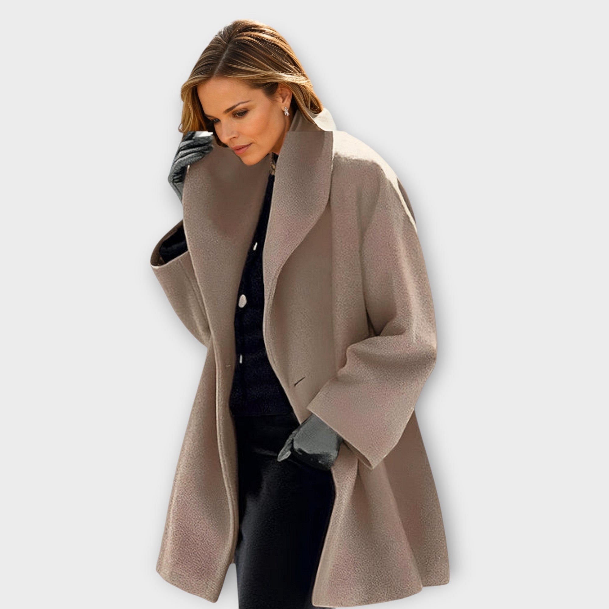 Oceane | Long Oversized Winter Coat Plus Size Jackets Women — Khaki
