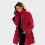 Oceane | Long Oversized Winter Coat Plus Size Jackets Women — Red