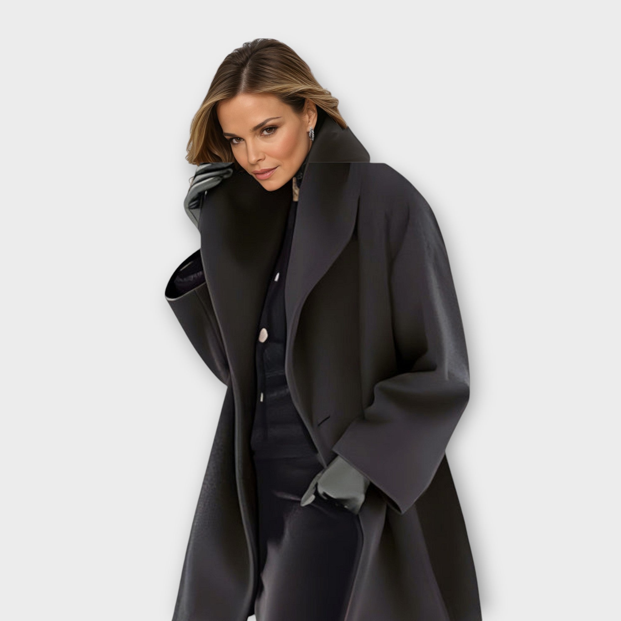 Oceane | Long Oversized Winter Coat Plus Size Jackets Women — Black