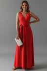 Cosima | Satin Wrap Winter Wedding Guest Maxi Dress