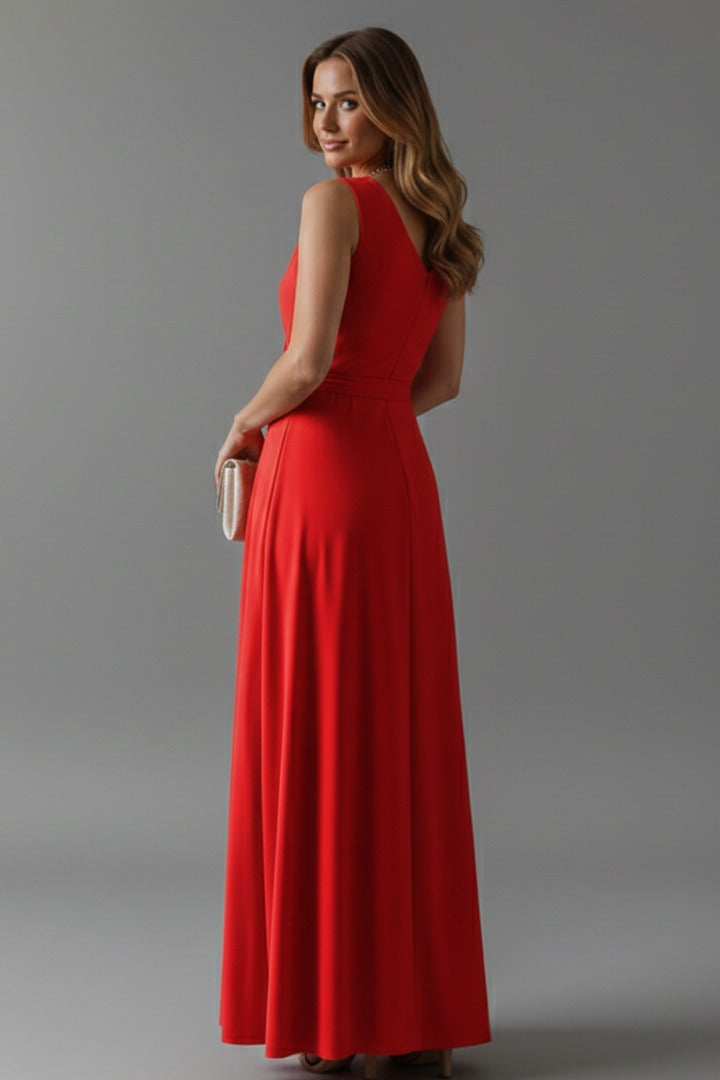 Cosima | Satin Wrap Winter Wedding Guest Maxi Dress
