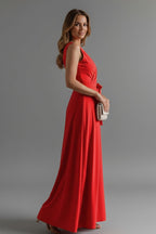 Cosima | Satin Wrap Winter Wedding Guest Maxi Dress