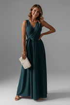 Cosima | Satin Wrap Winter Wedding Guest Maxi Dress