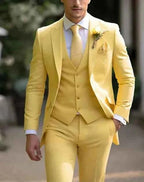 Vincent | Men Three Piece Wedding Suit Jacket Waistcoat Trousers