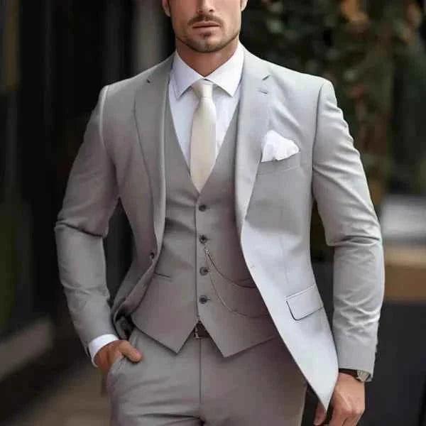 Vincent | Men Three Piece Wedding Suit Jacket Waistcoat Trousers