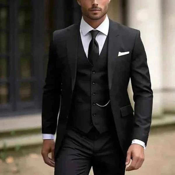 Vincent | Men Three Piece Wedding Suit Jacket Waistcoat Trousers