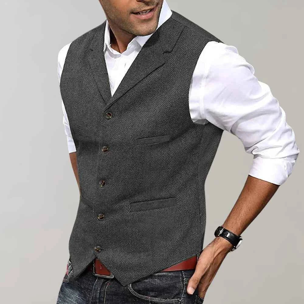 Zephyr | Men Suit Gilette Waistcoat Navy Grey Brown