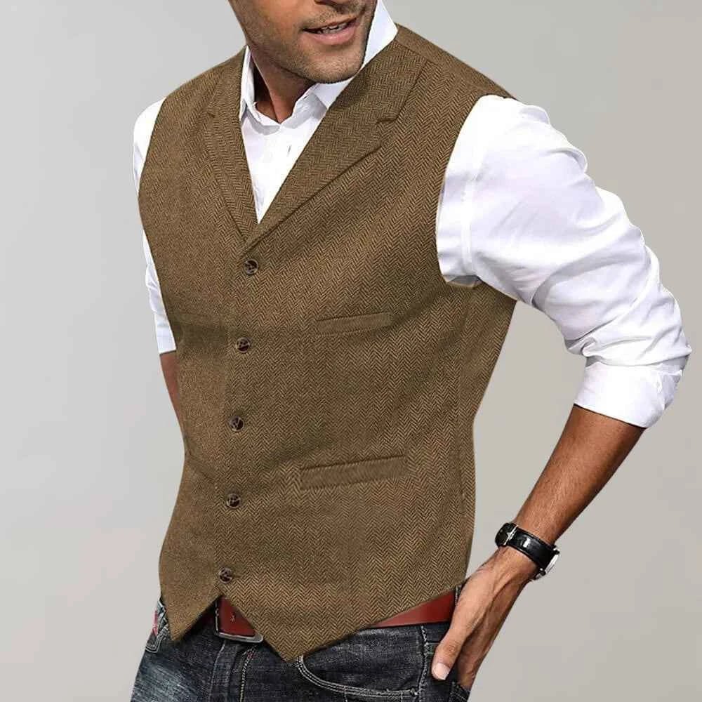 Zephyr | Men Suit Gilette Waistcoat Navy Grey Brown