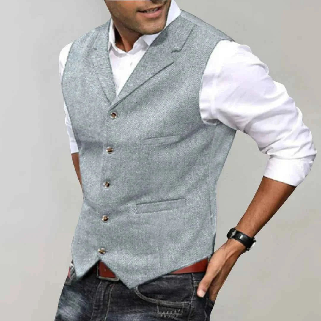 Zephyr | Men Suit Gilette Waistcoat Navy Grey Brown