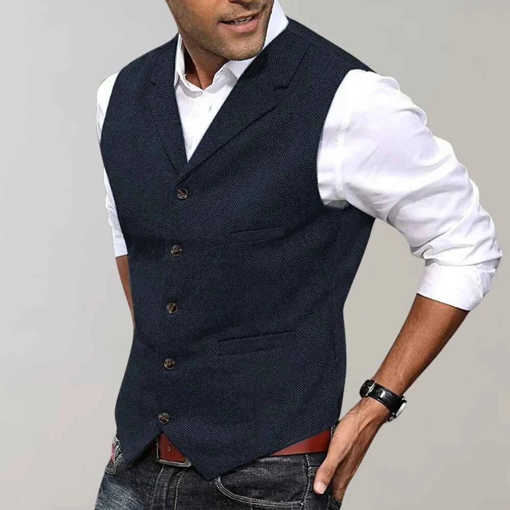 Zephyr | Men Suit Gilette Waistcoat Navy Grey Brown