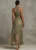 Anouk | Floral Wrapped Halter Maxi Dress Garden Party