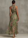 Anouk | Floral Wrapped Halter Maxi Dress Garden Party