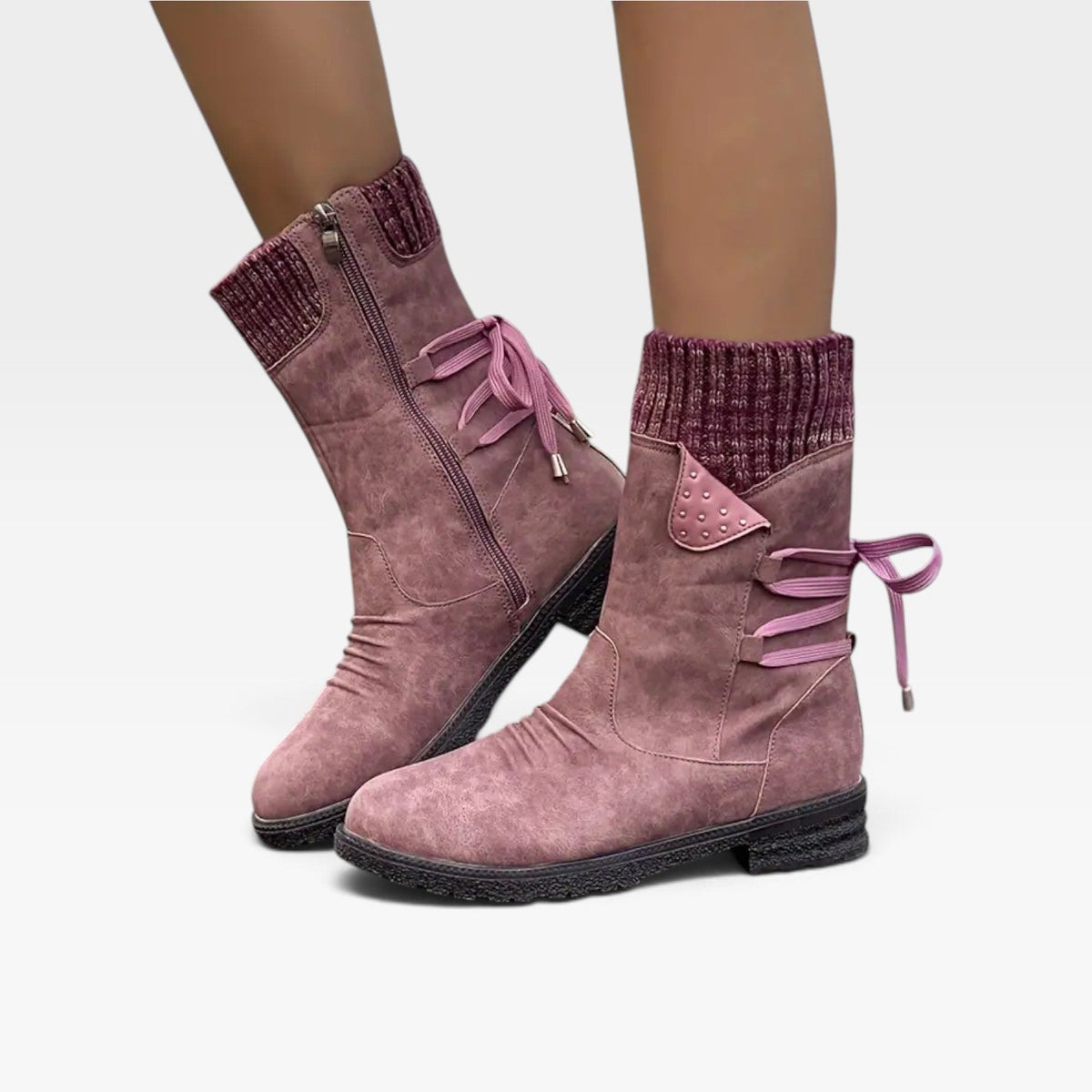 Josephine | Warm Fur Lined Winter Boots For Women — Pink