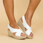 Felicity | Cross Strap Espadrilles Wedge Sandals