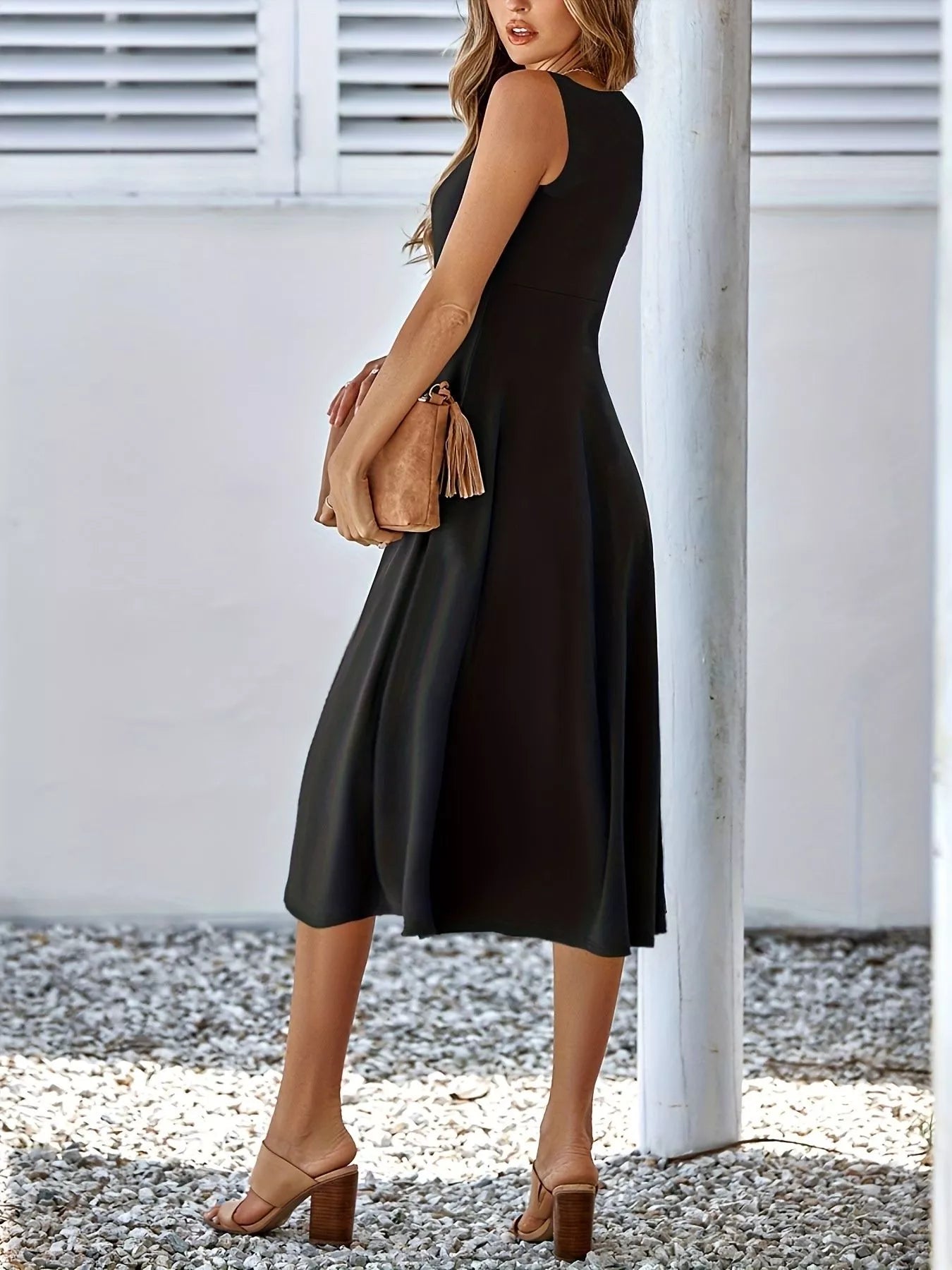 Verena | Long Sleeve Midi Dress In Timeless A-Line Silhouette