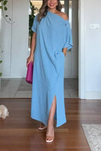 Celestine | Asymmetrical One Shoulder Maxi Dress Evening Occasion