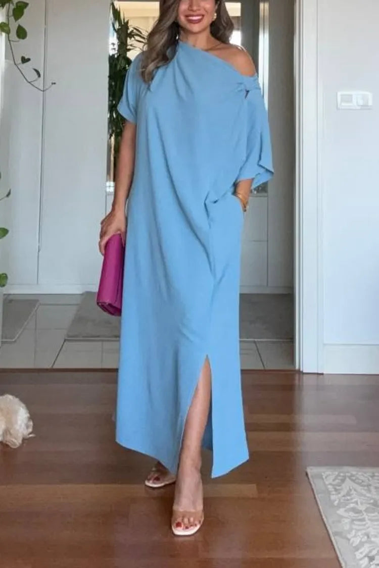 Celestine | Asymmetrical One Shoulder Maxi Dress Evening Occasion