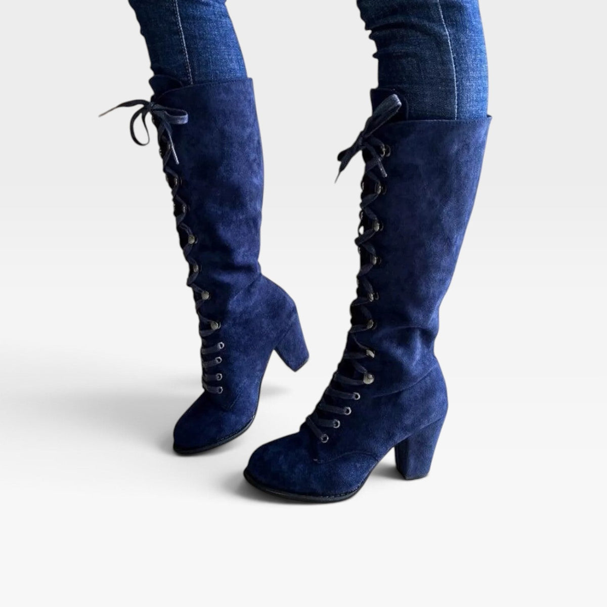 Oriane | Black Brown Lace Up Block Heel Leather Ankle Boots