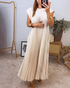 Celestine | Sleeveless Pleated House Dress Elegant Occasion Wear
