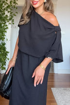 Celestine | Asymmetrical One Shoulder Maxi Dress Evening Occasion
