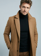 Julius | Long Formal Wool Winter Coat Brown Smart Overcoats