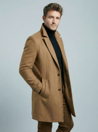 Julius | Long Formal Wool Winter Coat Brown Smart Overcoats
