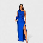 Vivienne | Long Sleeve Satin Maxi Dress Wedding Guest Evening