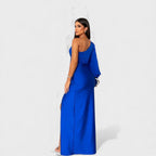 Vivienne | Long Sleeve Satin Maxi Dress Wedding Guest Evening