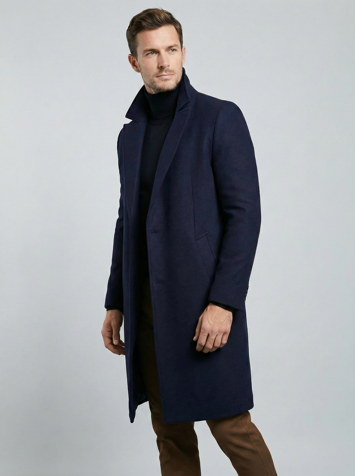 Julius | Long Formal Wool Winter Coat Brown Smart Overcoats