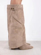 Delphine | Suede Boots With Metallic Details For Women