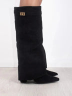Delphine | Suede Boots With Metallic Details For Women