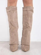 Delphine | Suede Boots With Metallic Details For Women