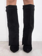 Delphine | Suede Boots With Metallic Details For Women