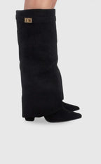 Delphine | Suede Boots With Metallic Details For Women