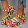 Leonie | Multicolour Wedge Ankle Boots Platform Sandals