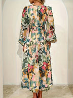 Pascale | Floral Bridesmaid Dresses Long Sleeve Midi