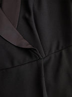 Coralie | Evening Tuxedo Dress Coat Lace Midi Black