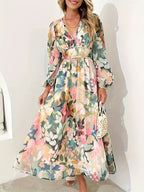 Pascale | Floral Bridesmaid Dresses Long Sleeve Midi